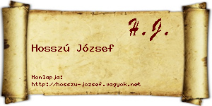 Hosszú József névjegykártya