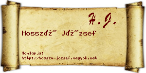 Hosszú József névjegykártya
